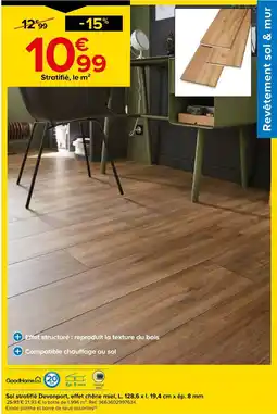 Castorama Goodhome sol stratifié devonport sol stratifié devonport, effet chêne miel offre