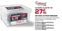 Gedimat Vis torx a2 pour terrasse offre