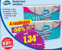 Norma Ooops essuie-tout sensitive offre