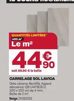 Gedimat Carrelage sol lavica offre