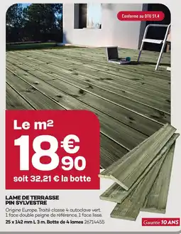 Gedimat Lame de terrasse pin sylvestre offre