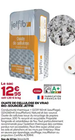 Gedimat Jetfib ouate de cellulose en vrac bio-sourcée offre