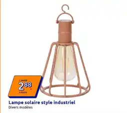 Action Lampe solaire style industriel offre
