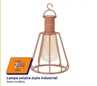 Action Lampe solaire style industriel offre