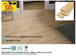 Castorama Goodhome - sol stratifié lulea effet cheme blond l.129,2 cm x l.24,6 cm x ép.8 mm offre