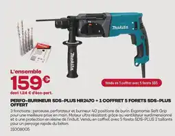 Gedimat Makita perfo-burineur sds-plus hr2470 + 1 coffret 5 forets sds-plus offert offre