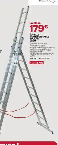 Gedimat Stilo échelle transformable 3 plans offre