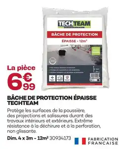 Gedimat Techteam bâche de protection épaisse offre
