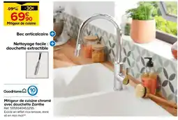 Castorama Goodhome mitigeur de cuisine chromé avec douchette zanthe offre