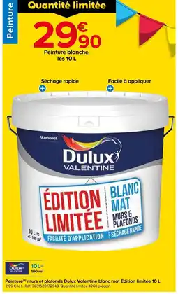 Castorama Dulux valentine peinture blanche édition limitée blanc mat murs & plafonds offre