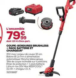 Gedimat Skil coupe-bordures brushless + pack batterie et chargeur offre
