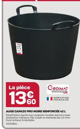 Gedimat Gedimat auge capazo pro noire renforcée 42 l offre