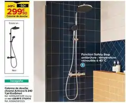 Castorama Colonne de douche chrome activery s 240 1 jet ecosamrt offre
