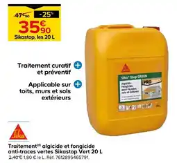 Castorama Sika sikastop vert 20 l offre