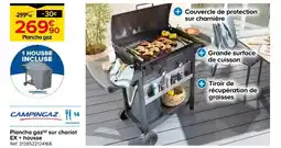Castorama Campingaz plancha gaz sur chariot ex + housse offre