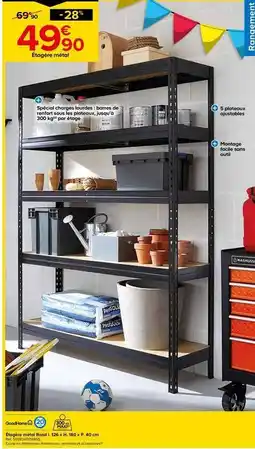 Castorama Goodhome - etogere metal rand i. 126 x h. 180 x p. 40 cm offre