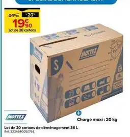 Castorama Mottez - lot de 20 cartons de déménagement 36 l offre
