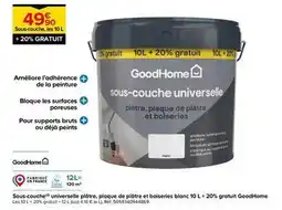 Castorama Goodhome - sous-couche universelle plâtre, plaque de plâtre et boiseries blanc 10l + 20% gratuit offre
