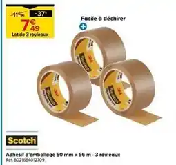 Castorama Scotch - adhésif d'emballage 50 mm x 66 m offre