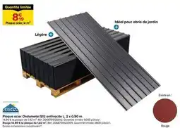 Castorama Sedpa - plaque acier ondometal s12 anthracite l. 2 x 0,90 m offre