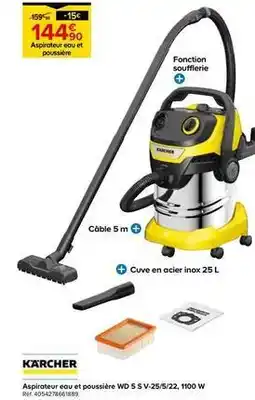 Castorama Kärcher - aspirateur eau et poussière wd 5 s v-25/5/22, 1100 w offre