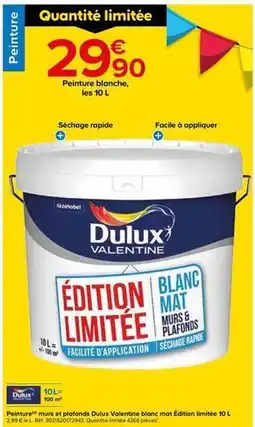 Castorama Facile - peinture murs et plafonds blanc mat edition limitee 10l offre