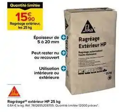 Castorama Sika - ragréage! extérieur hp 25 kg offre