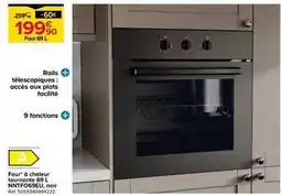 Castorama Four a chaleur tournante 60 l nntfo95eu, noir offre