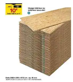 Castorama Dalle osb 4 250 x 67,5 cm - ép. 18 mm offre