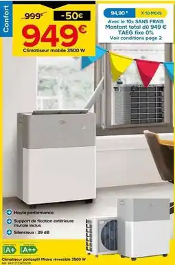 Castorama Midea - climatiseur portasplit riversible 3500w offre