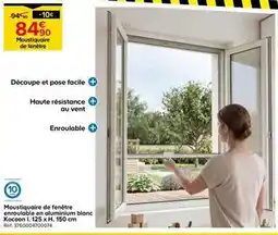 Castorama Moustiquaire de fenétre enroulable en aluminium blanc kocoon i. 125 x h. 150 cm offre