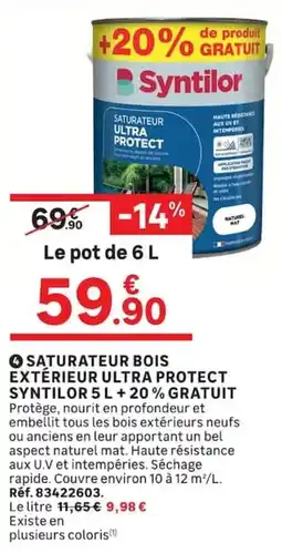 Leroy Merlin Syntilor SATURATEUR BOIS EXTÉRIEUR ULTRA PROTECT offre