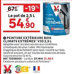 Leroy Merlin PEINTURE EXTÉRIEURE BOIS CLIMATS EXTRÊMES V33 offre