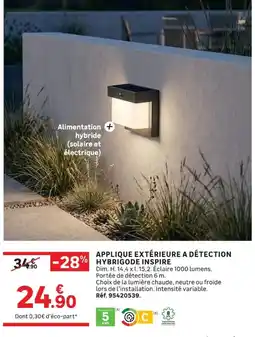Leroy Merlin HYBRIGODE INSPIRE APPLIQUE EXTÉRIEURE A DÉTECTION offre