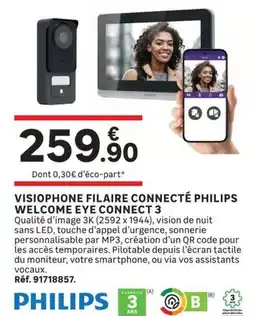 Leroy Merlin PHILIPS VISIOPHONE FILAIRE CONNECTÉ WELCOME EYE CONNECT 3 offre