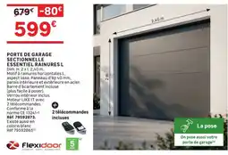 Leroy Merlin Flexidoor PORTE DE GARAGE SECTIONNELLE ESSENTIEL RAINURES L offre