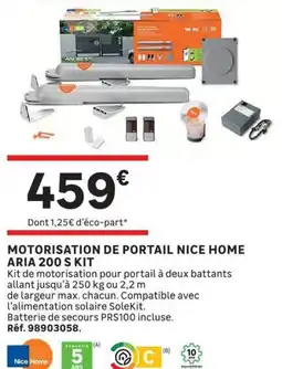 Leroy Merlin Nice Home MOTORISATION DE PORTAIL ARIA 200 S KIT offre