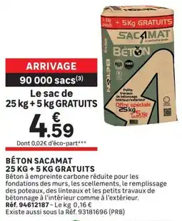 Leroy Merlin BÉTON SACAMAT offre