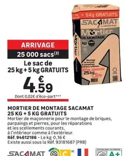 Leroy Merlin SACAMAT Mortier de montage offre