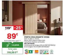 Leroy Merlin PORTE COULISSANTE VIENA offre