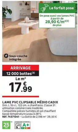 Leroy Merlin LAME PVC CLIPSABLE MÉDIO CADIX offre