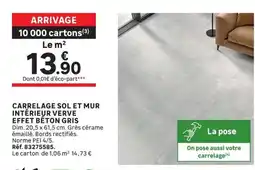 Leroy Merlin CARRELAGE SOL ET MUR INTÉRIEUR VERVE offre