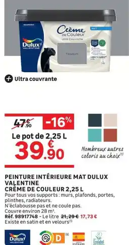 Leroy Merlin Dulux Valentine Crème de Couleur offre