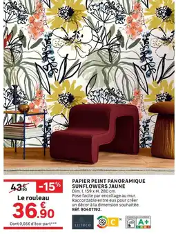 Leroy Merlin Lutece PAPIER PEINT PANORAMIQUE SUNFLOWERS JAUNE offre