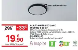 Leroy Merlin Inspire Plafonnier LED Lano offre