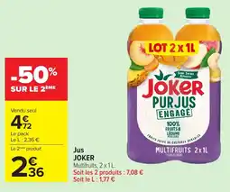 Carrefour Market Joker PurJus offre