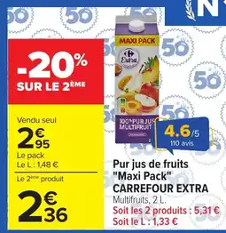Carrefour Market Carrefour Extra Pur jus de fruits offre