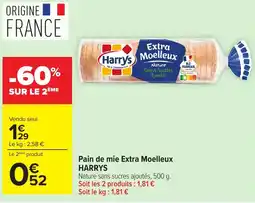 Carrefour Market Harrys Pain de mie Extra Moelleux offre