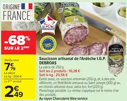 Carrefour Market Saucisson artisanal de l'Ardèche offre