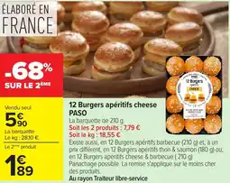 Carrefour Market Paso Burgers apéritifs cheese offre